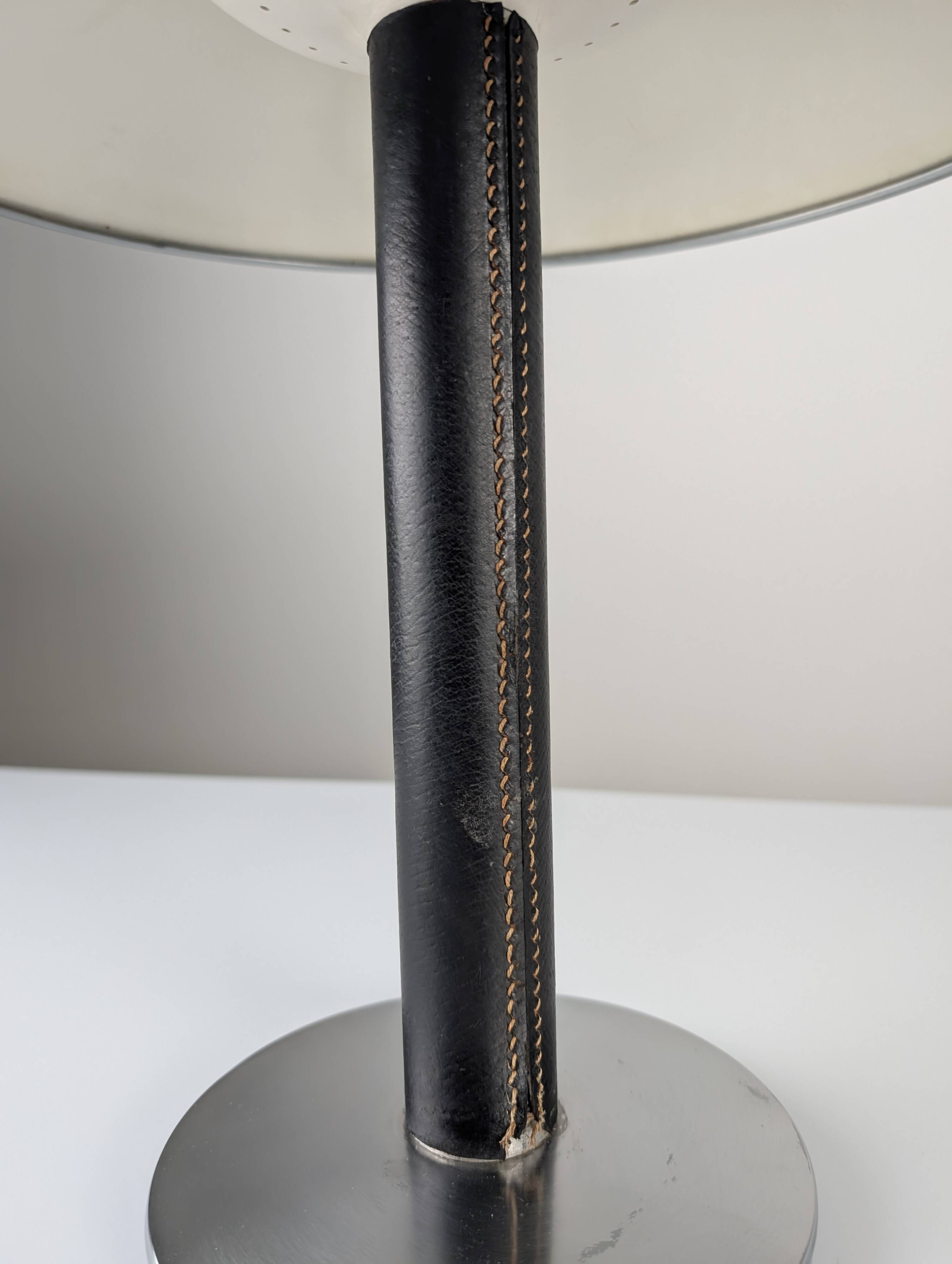 Leather Table Lamp by Metalarte, 1962