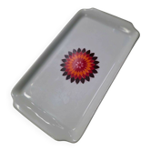 Rectangular porcelain plateau Eschenbach - Flower decor 70s