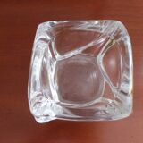 Large square solid glass ashtray