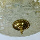 large vintage mid century ice glass and brass CEILING LAMP