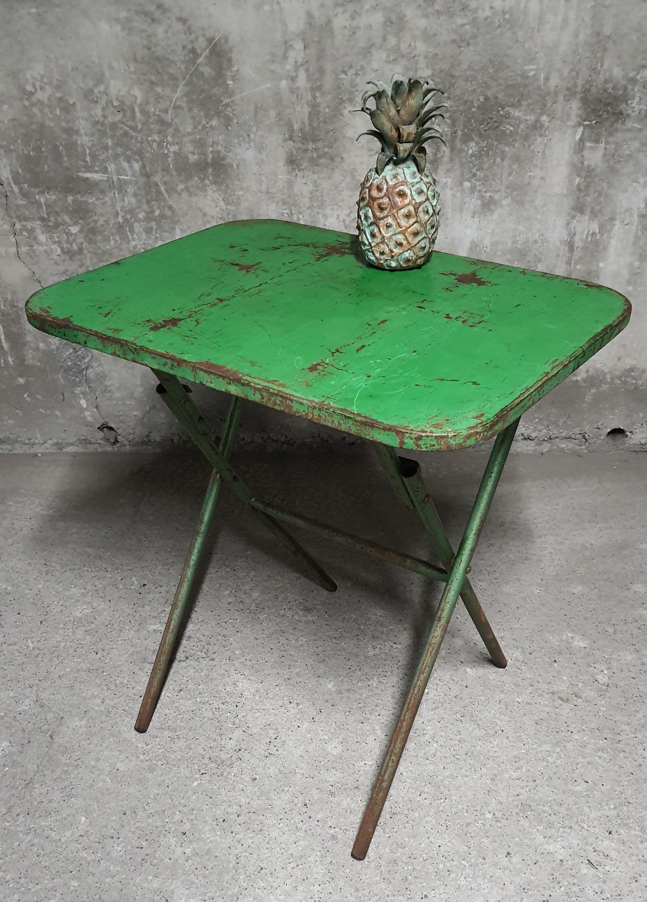 Painted metal folding table