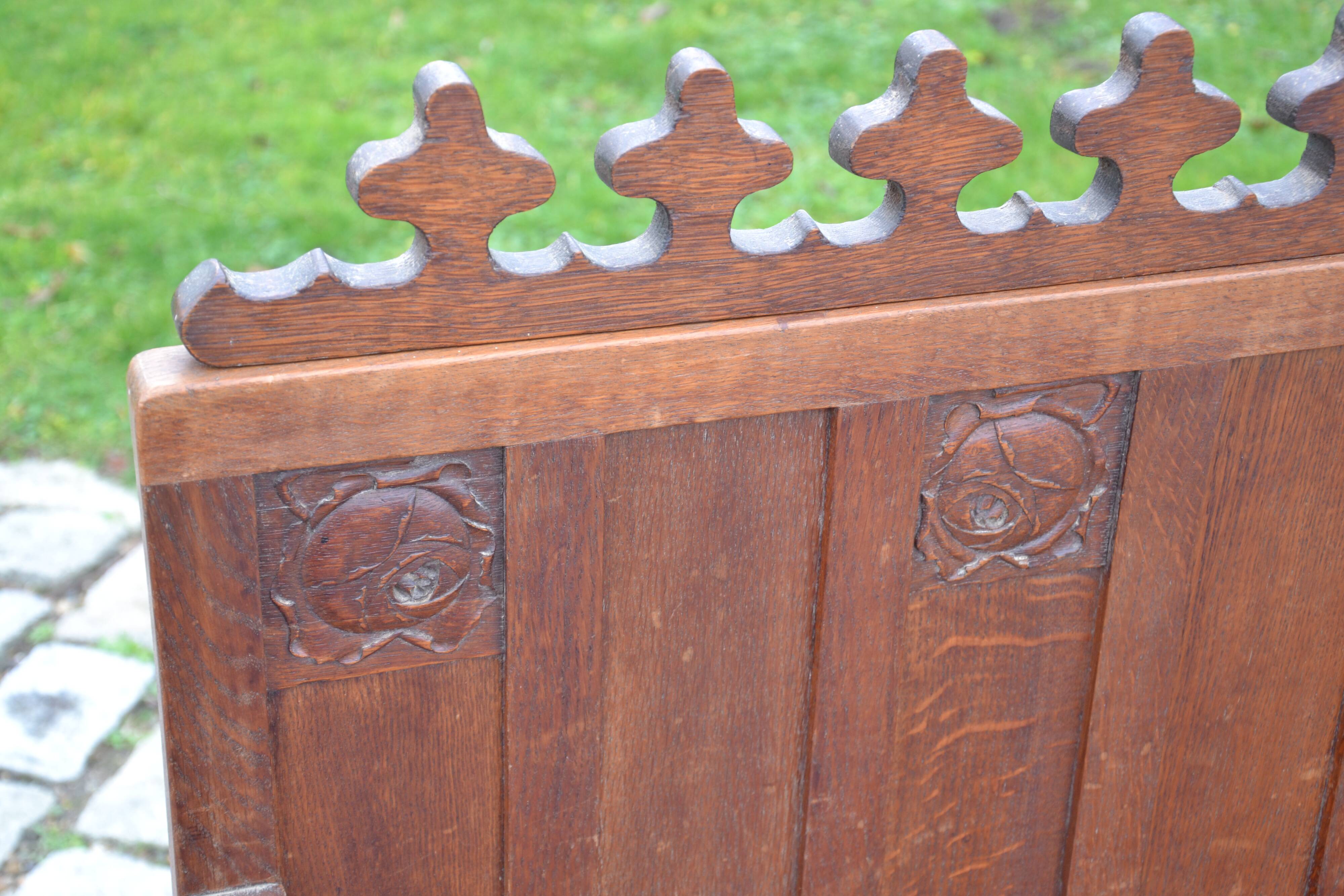 carved wooden chest bench