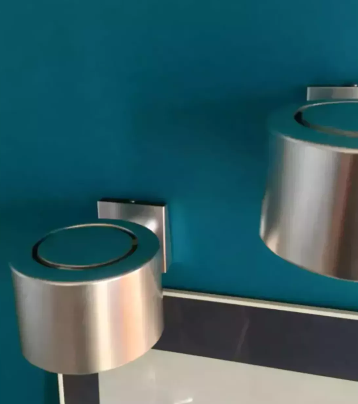 Pair of vintage swivel wall lamps, chrome, 1970