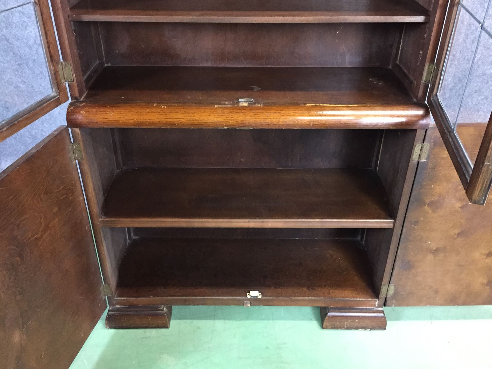 Glass art deco oak buffet