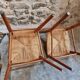 Ensemble de 4 chaises de salle à manger italiennes mid-century avec assises tressées, vers 1950–1970