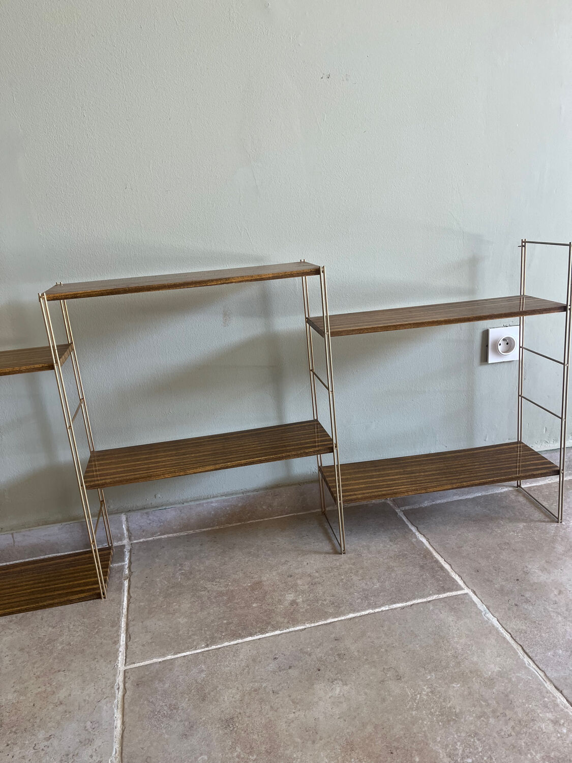 Modular metal shelves from the 1960s