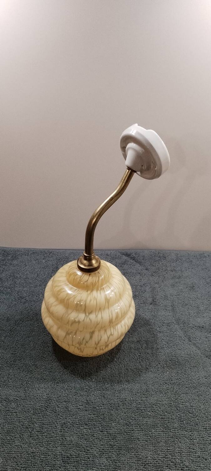 Clichy yellow glass swan neck wall light
