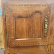 Antique solid wood buffet – marquetry and curved legs – 19th century