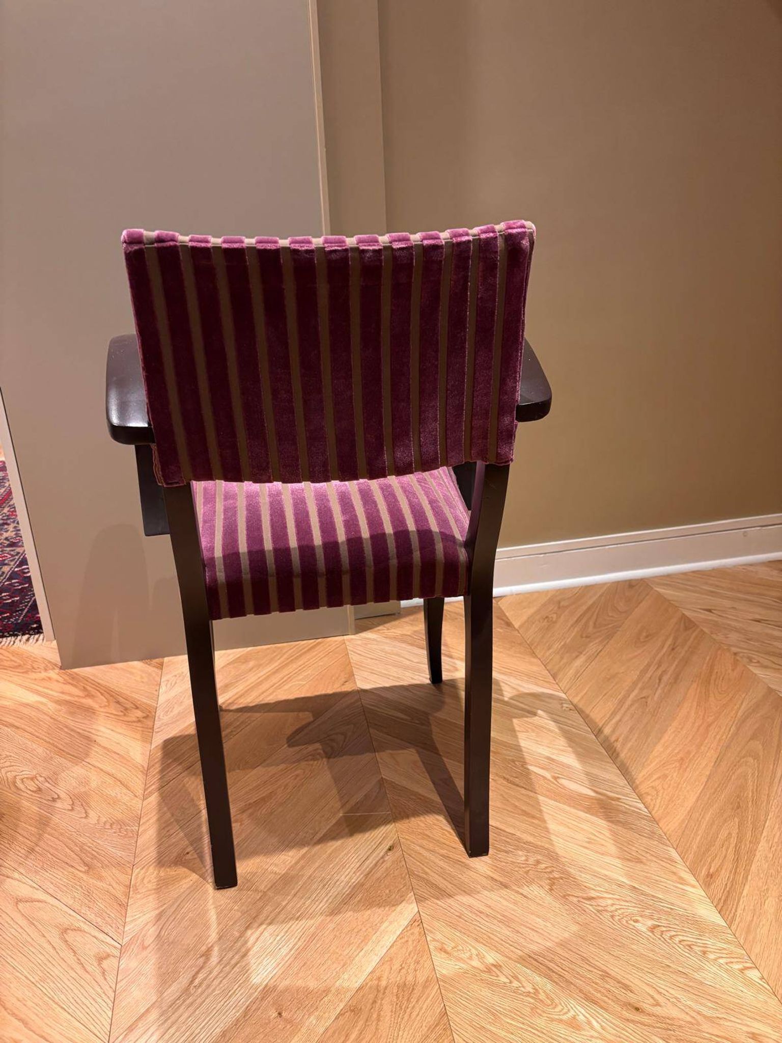 4 fauteuils bridge recouverts d'un tissu Pierre Frey