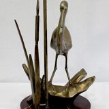 Brass table lamp, "the heron" – 1970