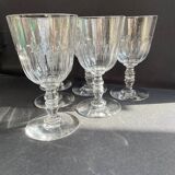 6 Baccarat Clermont 19th century wine glasses