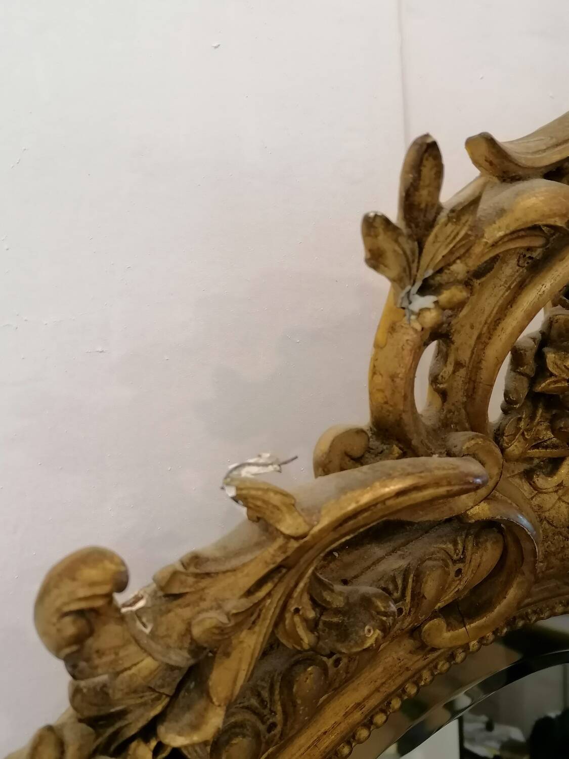 Louis XV style mirror in wood and gilded stucco, Napoleon III period