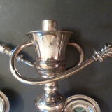 Large pair of candlesticks / candlesticks 3 lights in silver met.t.