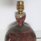 Enameled sandstone lamp base signed 70s