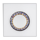 Miroir mural rond en céramique, Belgique, 1970