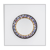 Round ceramic wall mirror, Belgium, 1970
