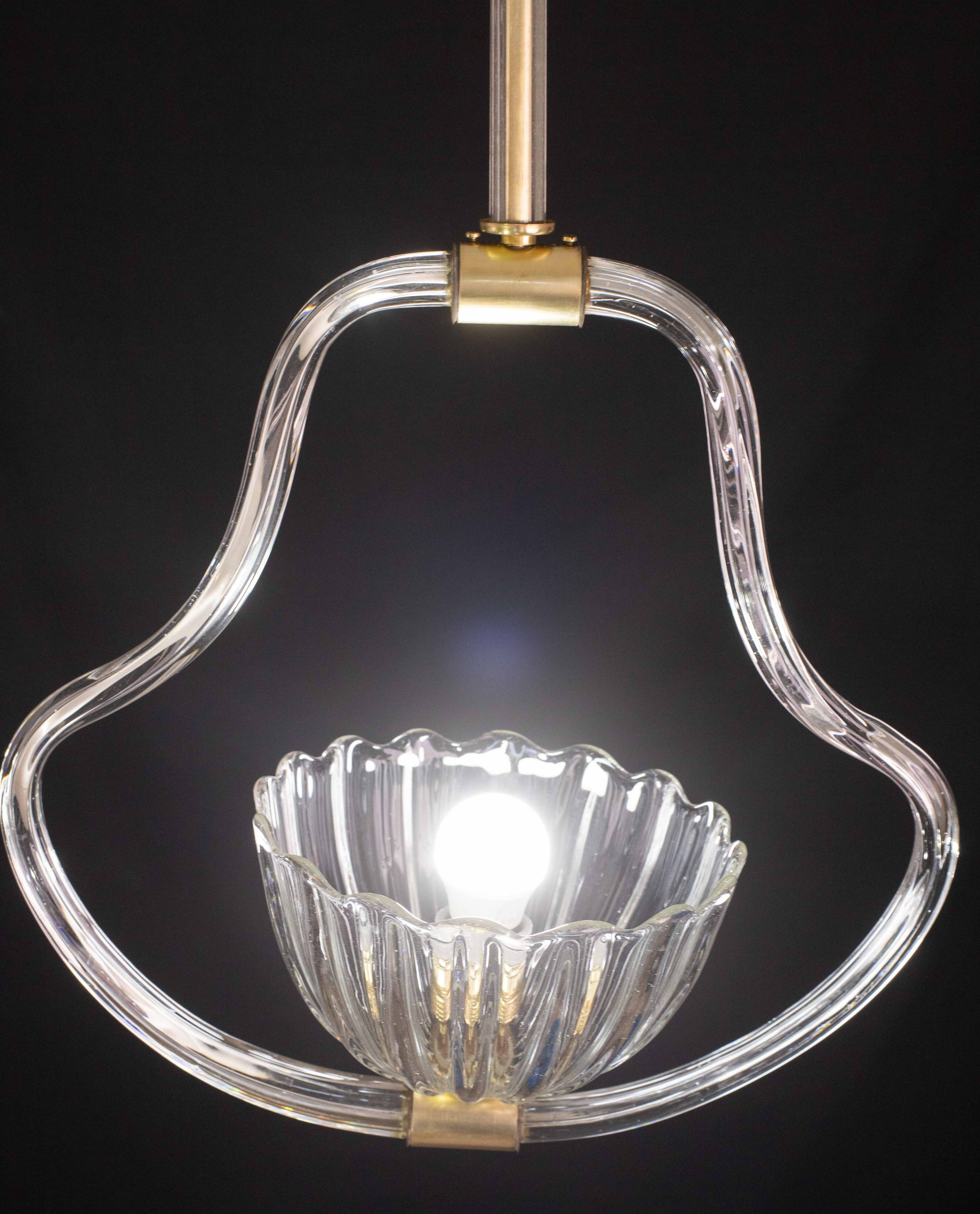 Elegant Art Decò Barovier and Toso Chandelier, 1940s
