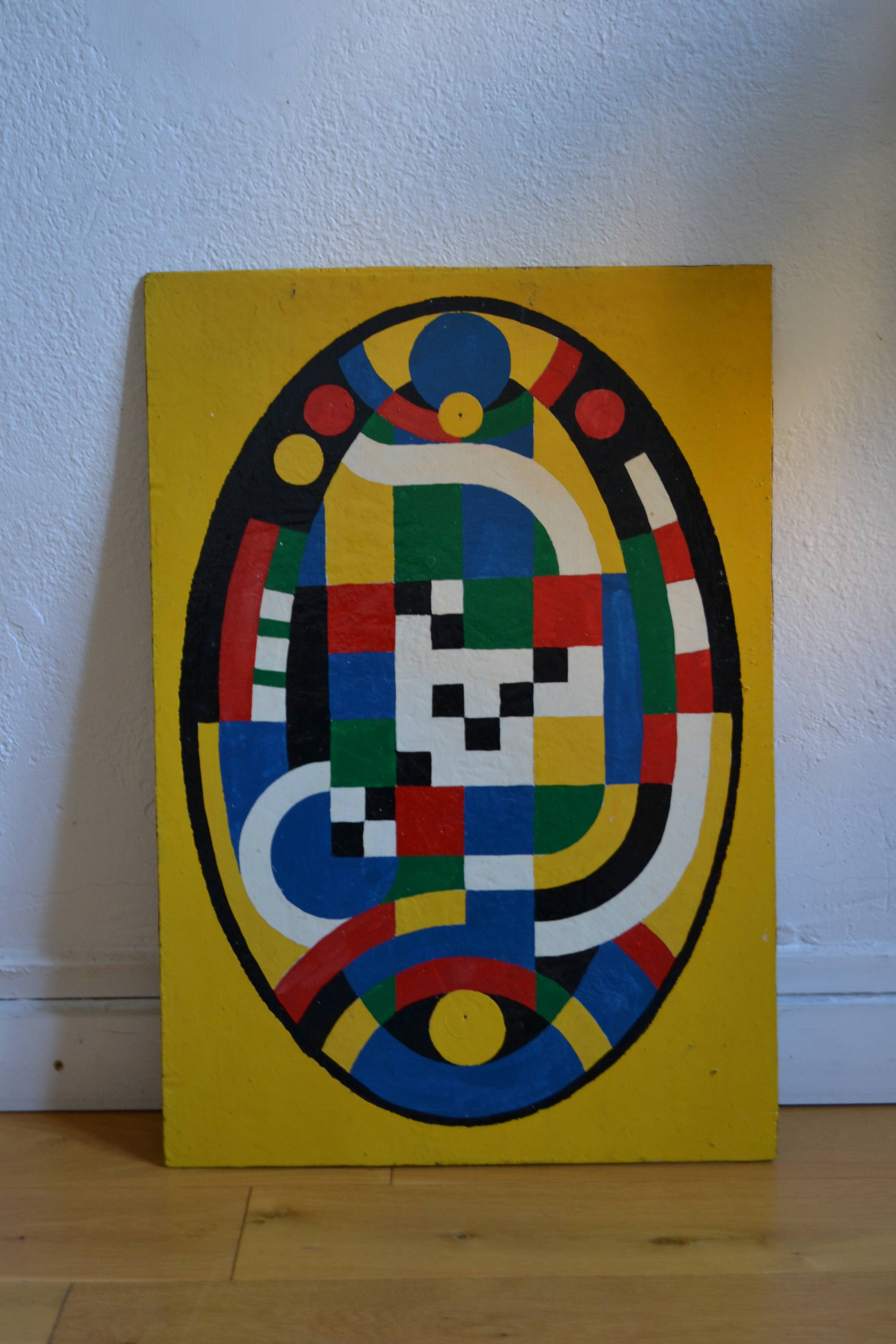 Orphism, Follower of Sonia Delaunay, Oil on panel, 67 x 46 cm