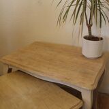 Patinated oak nesting tables