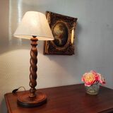 French lamp from the mid-20th century in twisted wood.