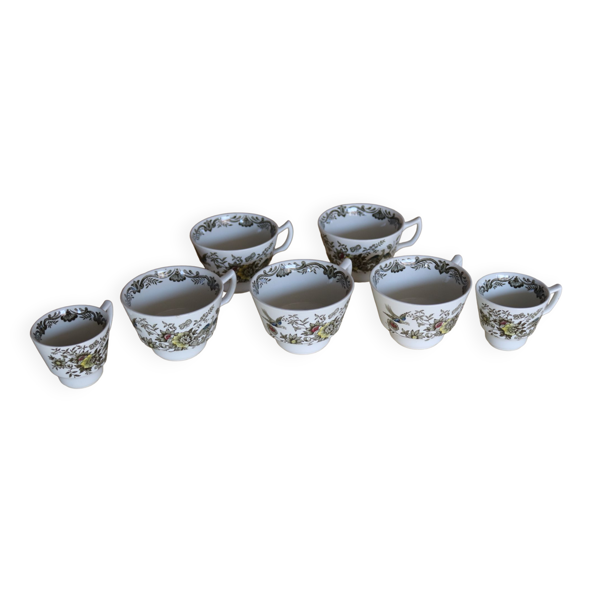 7 coffee cups Ridgway Stafordshire "Windsor"
