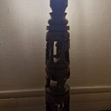 Carved rosewood lamp base
