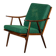 Boomerang chair in green fabric