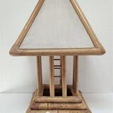 Pagoda-shaped bamboo canvas lamp