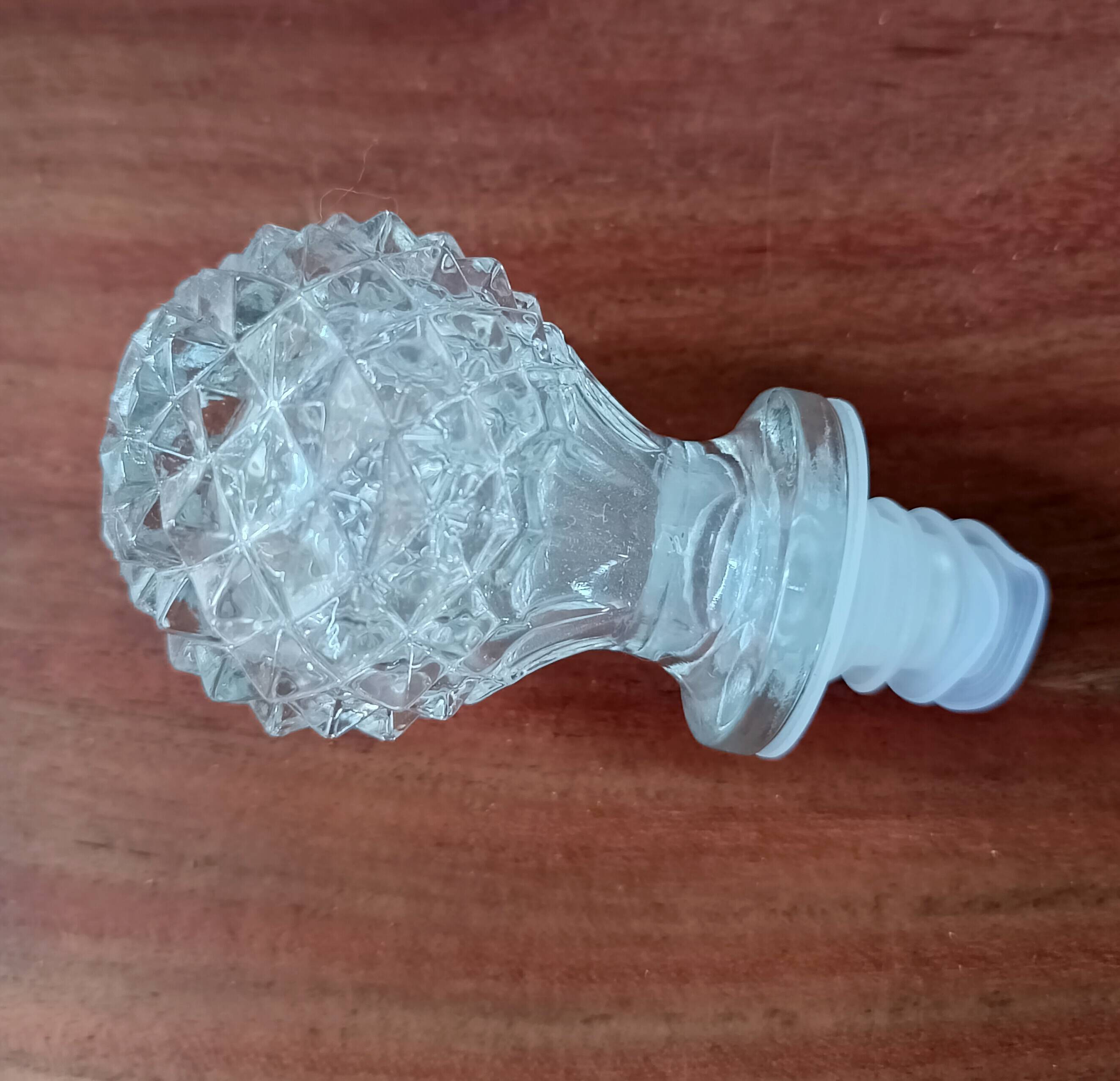 Vintage round clear glass carafe