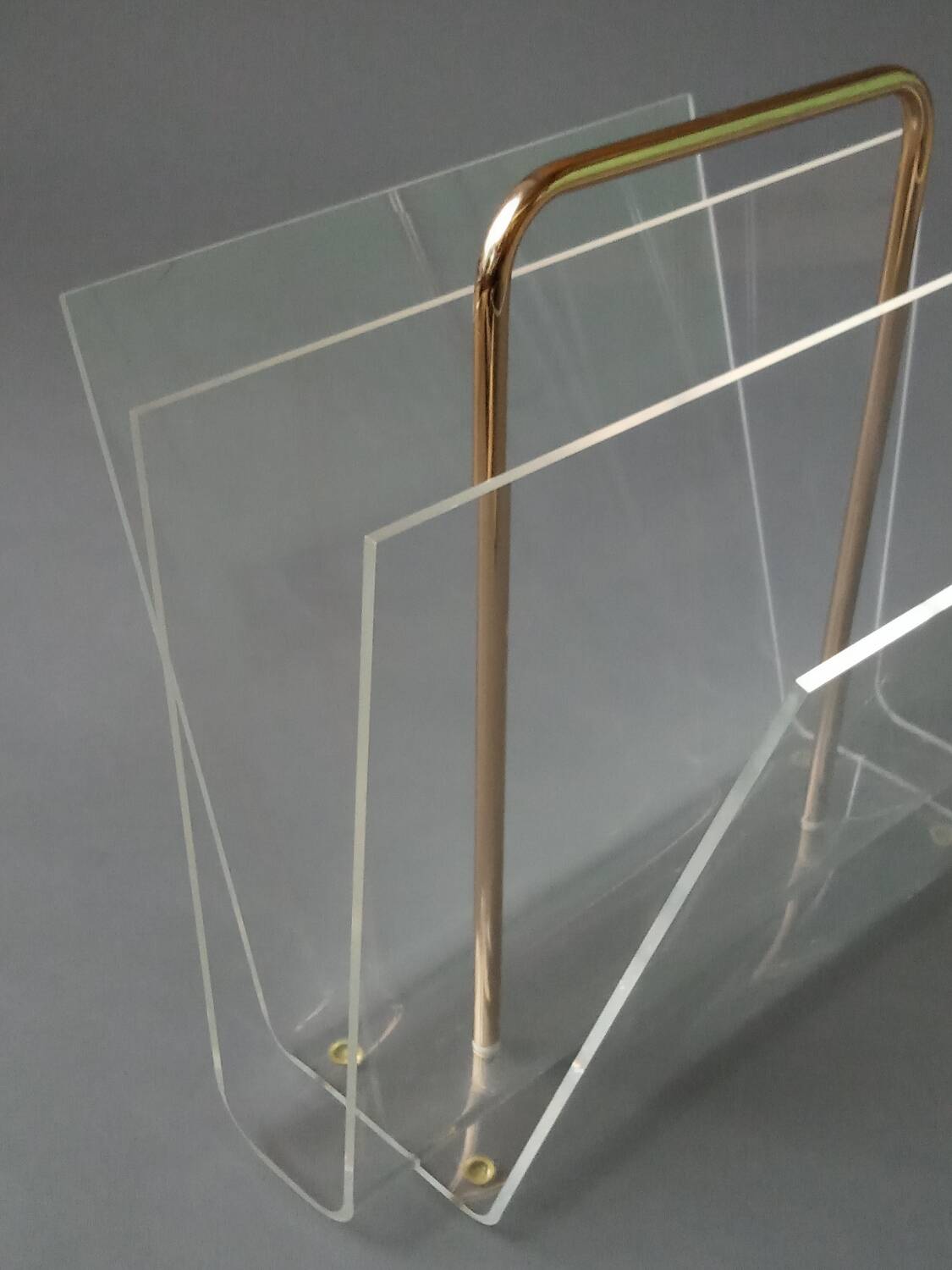 Plexiglas magazine rack by David Lange 1970s