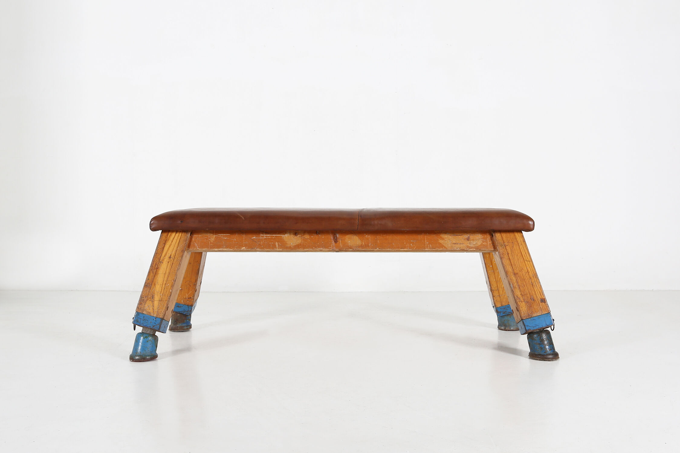 Industrial leather bench