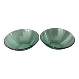 2 coupelles Huilor en verre vert