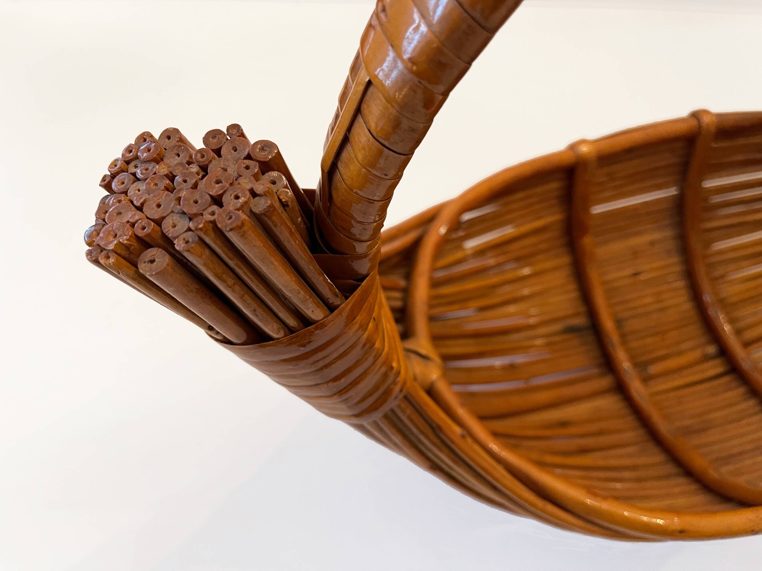 Large rattan/wicker fruit bowl, 1950 design