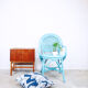 Nordic blue braided rattan armchair