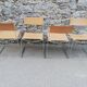Chaises en métal chromé garnissage en cuir de Giandomenico Belotti 1970