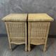 Pair of rattan bedside tables