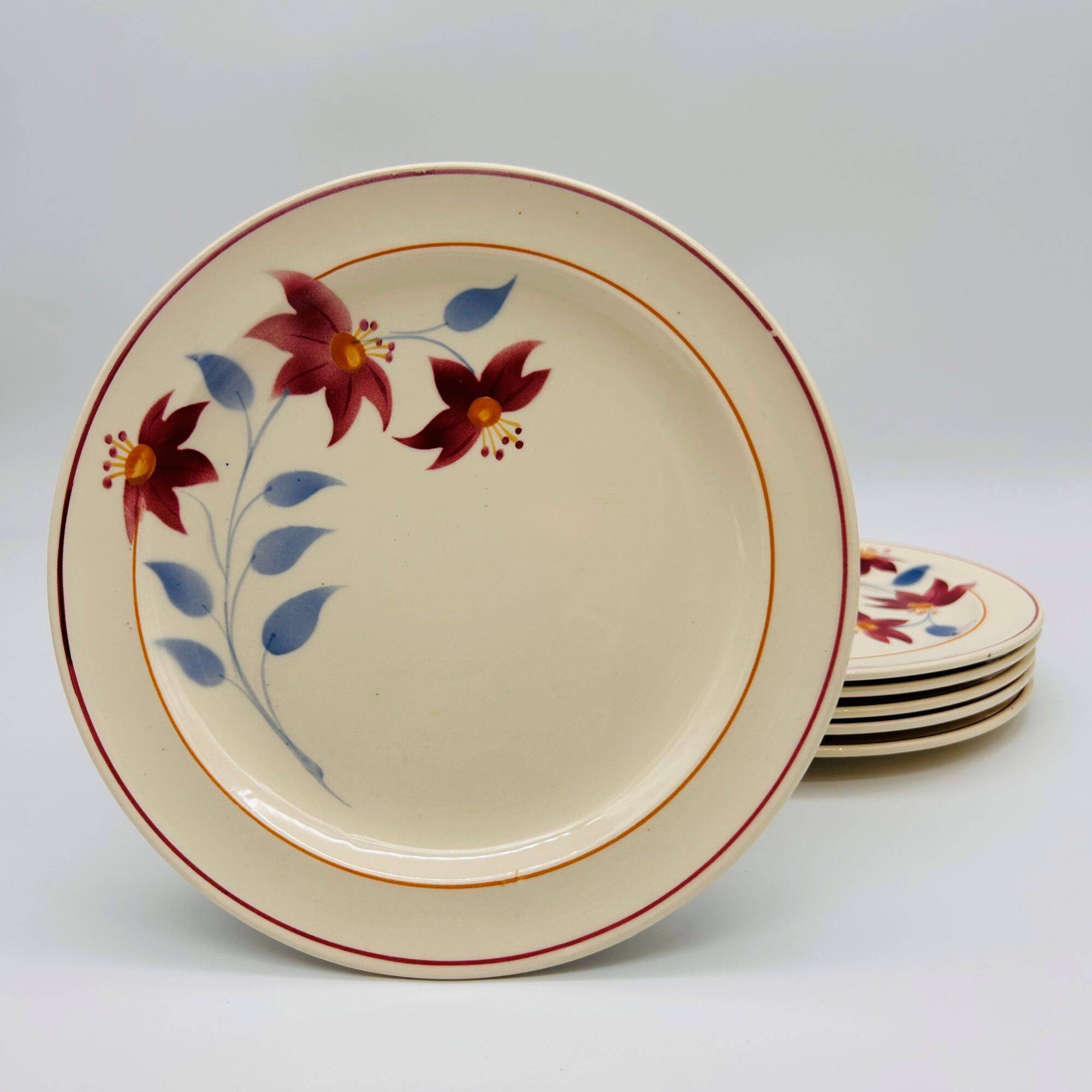 6 dessert plates. Moulin des Loups. Model Sylvie.