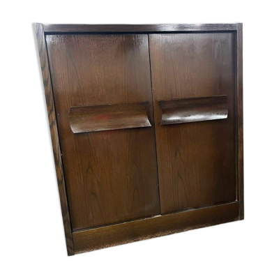 Buffet, bar brutaliste vintage en bois foncé