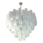 Modern Large Venetian White Alabastro Tronchi Murano Glass Chandelier