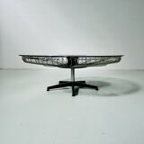 Italian rotating glass and metal coffee table designed for Prada, 1990s.