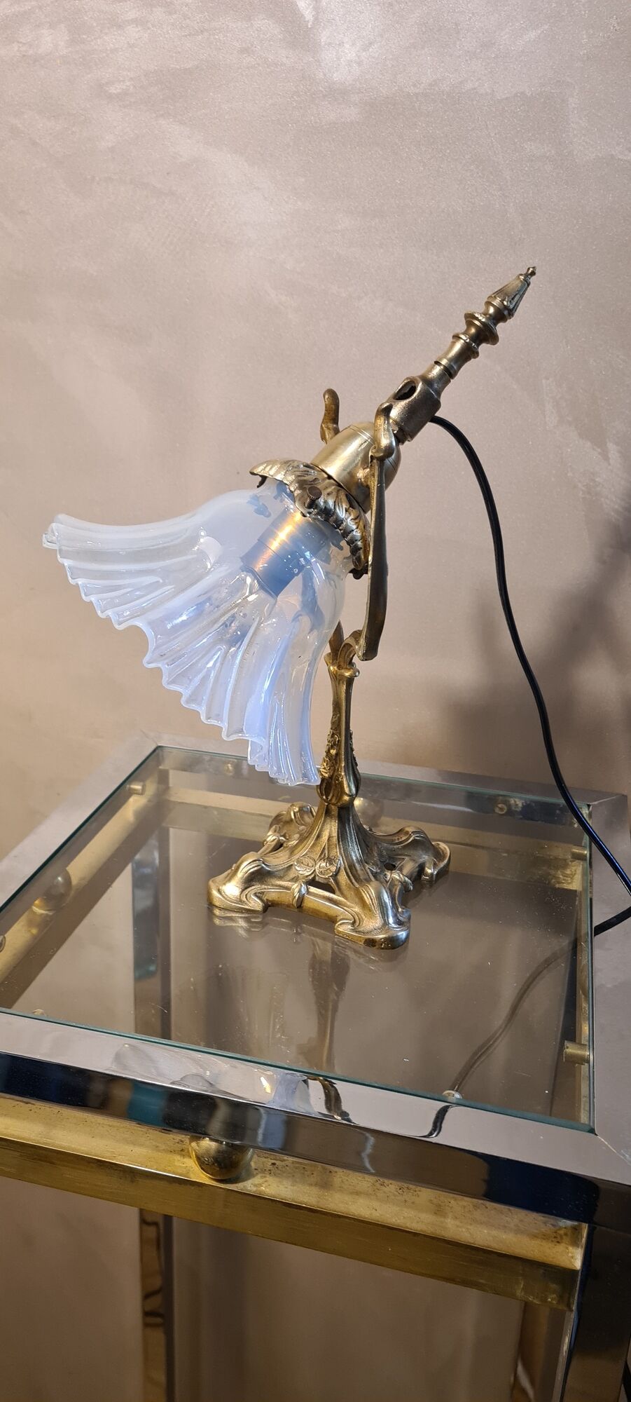 Art Nouveau bronze lamp