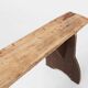 Rustic wooden bench in with brown painted feet, France ca. 1890