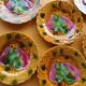 Set of 6 barbotine plates Digoin Sarreguemines from the 1950s-60s.