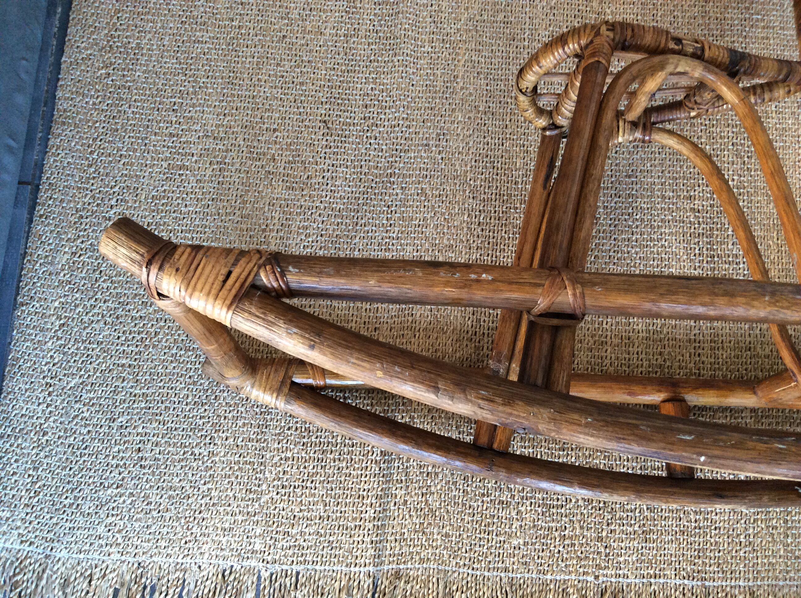 Rattan rocking horse