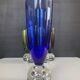 Set of 6 vintage coloured glass champagne coupes