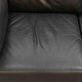 Bastiano Leather Sofa in Black by Tobia Scarpa for Gavina / Knoll