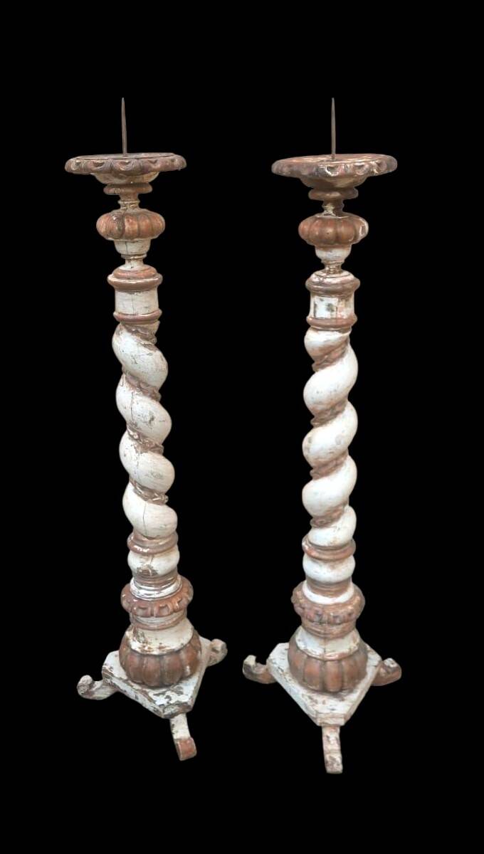 Pair of large antique torches from the 18th century.
