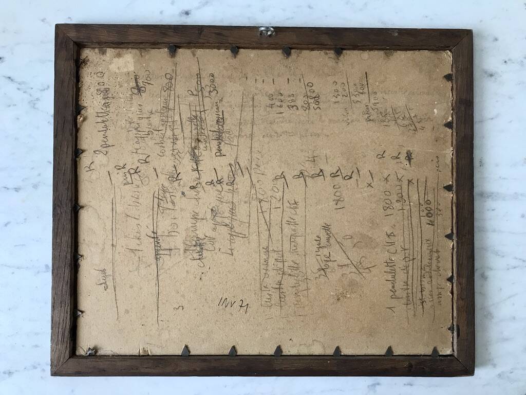 Oil painting on cardboard landscape river signed 1941