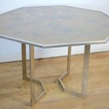 Chrome steel table and glass tray, France, circa 1970