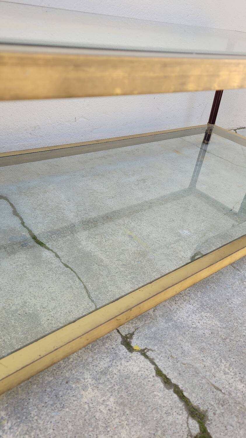 Jansen style brass designer coffee table - 1970s